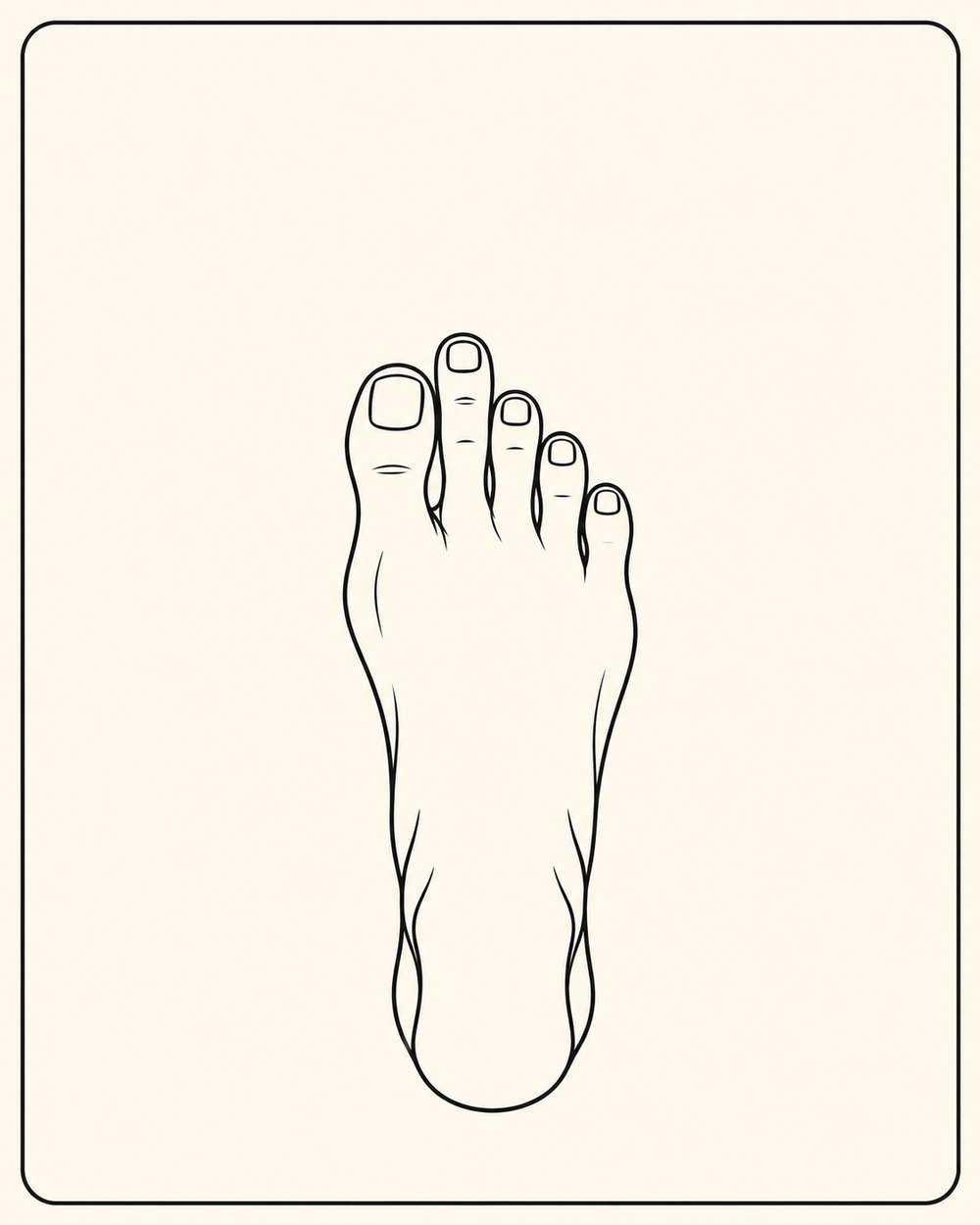 Line drawing of a Greek foot shape, with the second toe extending beyond the big toe